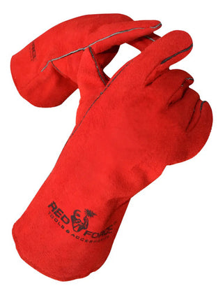 Guante De Carnaza P/ Soldar Red Force De Lincoln 14 Wt52885 Rojo