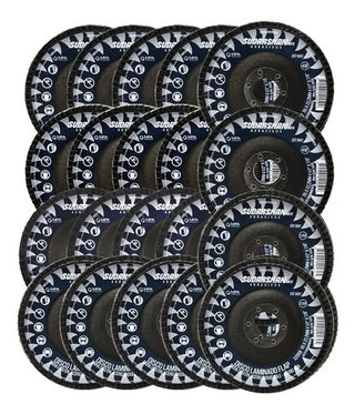 Paquete Discos Laminados Sudarshan Grano 40 Y 120 10 Pzs C/u Azul Y Negro