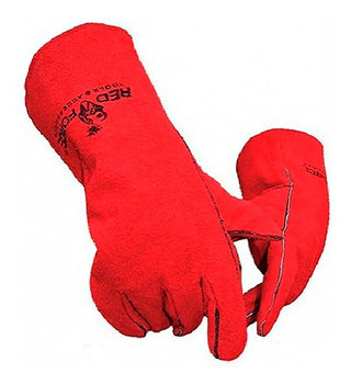 Guante De Carnaza P/ Soldar Red Force De Lincoln 14 Wt52885 Rojo