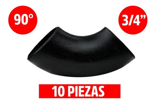 Codo Soldable De Acero Al Carbon 90° Cedula 40 Negro De 3/4