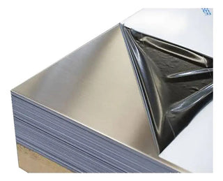 Paq. 5 Pz Lamina Cal 24 2x3ft Inoxidable C/ Vinil Pulida Plateado