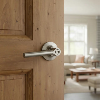 Cerradura Dexter Manual Satin Cobalto C/ Llave Satinado Plateado