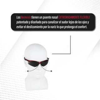 Lentes De Seguridad Nemesis 22611 Rojo Humo Protección Uv Ansi Industria