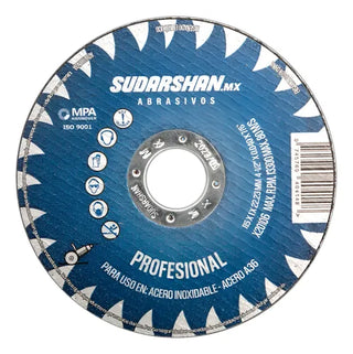Discos De Corte Metal 4 1/2 Sudarshan Pack 10 Prem Y 10 Pro Azul Y Negro