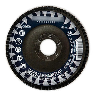 Disco De Lija Grano 60 Tipo 29 4 1/2 X 7/8 (paq. 10 Pz) Negro Y Azul
