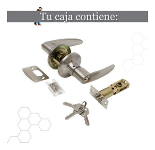 Cerradura Manija Dexter Granito Puerta Recámara Principal Satinado 6636