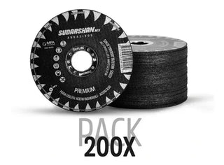 Disco De Corte Para Metal 4-1/2 Pulgadas Premium 200 Pzs Negro