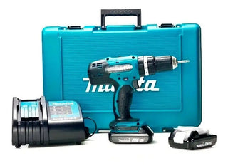 Taladro Rotomartillo Atornillador Inalambrico Makita 18v 1/2 PuLG Dhp453sye + Baterias Turquesa