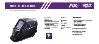 Careta Electronica Soldar Sombra Variable Axt-ce1004 Axtech Color Negra