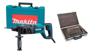 Rotomartillo Hr2475 Makita + Juego De Brocas D-71205 Azul Petróleo 60hz