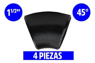 Codo Soldable De Acero Al Carbon 1 1 /2 X 45° Ced. 40 Negro