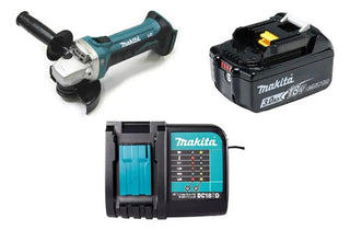 Esmeril Inalámbrica Dga452z Makita + Batería 18v + Cargador Turquesa