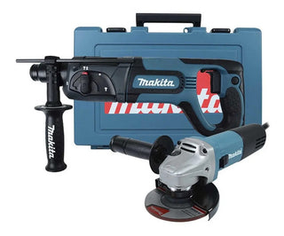 Kit Rotomartillo Sds Plus Y Miniesmeriladora Makita Hr2475x4 Color Turquesa Frecuencia 60 Mhz