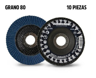 Disco De Lija Grano 80 Tipo 29 4 1/2   X 7/8  (paq. 10 Pz) Azul