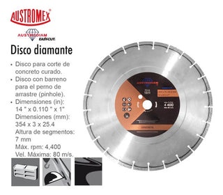 Disco De Diamante 14   P/ Concreto Austromex 1511