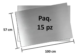 Paq. 15 Pz Lamina Cal 24 2x3ft Inoxidable Con Vinil Pulida Plateado