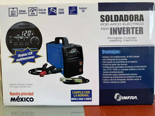 Soldadora Inversora Infra 200amp Arctron 200 Lcd 110/220v Az Azul