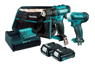 Kit Rotomartillo + Atornillador + 2 Bat Makita Clx228 Turquesa