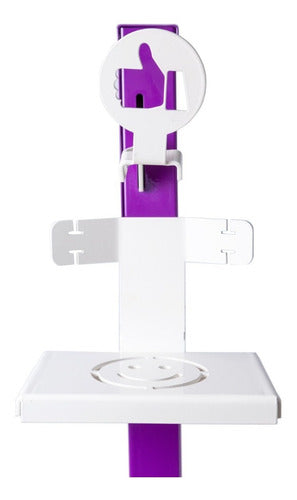 Dispensador Estante Metálico Kids Morado Antibacterial Pedal