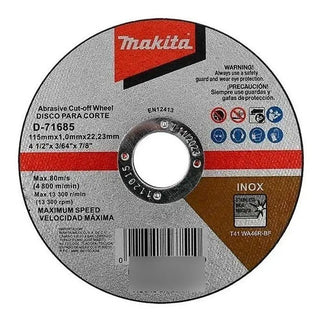 Disco De Corte Makita D-71685 115mm X 1mm Color Blanco
