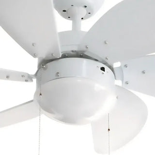 Ventilador De Techo Veker 7662 Con 6 Aspa 30  Diámetro 127v 76.2 Cm Blanco Madera 6