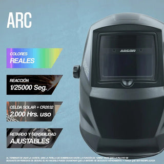 Careta Soldador Electrónica Argón Soldar 9-13 Casco Sombra