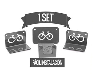 Rack Para Bicicletas Soporte De Pared C/ Gancho De Pedal Gris
