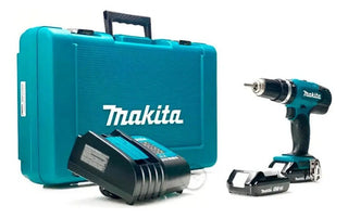 Taladro Rotomartillo Atornillador Inalambrico Makita 18v 1/2 PuLG Dhp453sye + Baterias Turquesa