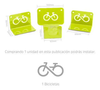 Rack Para Bicicletas Soporte De Pared C/ Gancho De Pedal Gris