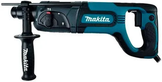 Kit Rotomartillo Y Esmeriladora Angular 41/2 Makita Hr2475x4 Turquesa