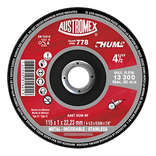 Austromex Disco De Corte 778 4.1/2 4-1/2 Pul - Paq. 35 Pzas Rojo