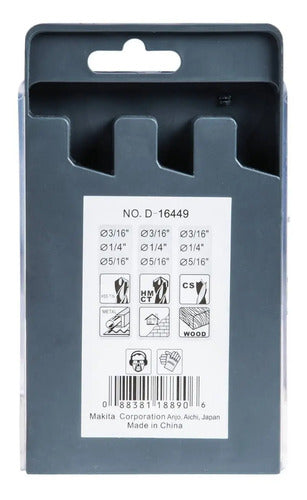 Jgo De Brocas Para Metal Madera Concreto Makita D-16449 9 Pz