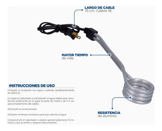 Calentador Foy Agua Aluminio Agarraderas Plastico 1000w 20lt Gris