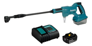 Hidrolavadora Inalámbrica C/ Batería 18v Y Cargador Makita Azul Petróleo