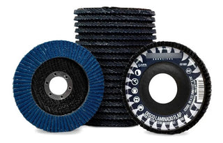 Disco De Lija Grano 60 Tipo 29 4 1/2 X 7/8 (paq. 10 Pz) Negro Y Azul