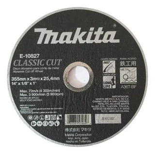 Disco De Corte Metal Makita Abrasivo 14 PuLG 25pz Larga Vida Negro