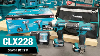 Kit Rotomartillo + Atornillador + 2 Bat Makita Clx228 Turquesa