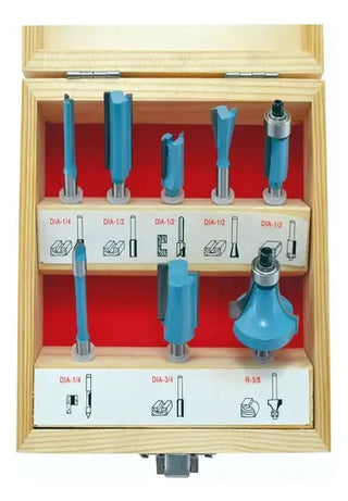 Recortador 1/4 Makita 3709 + Jgo Brocas 6pz P/router