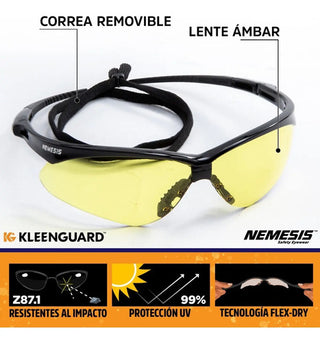 Lentes De Seguridad Nemesis Amber Gafas Originales
