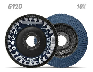 Disco De Lija Grano 120 Tipo 29 4 1/2 X 7/8 (paq. 10 Pz) Azul