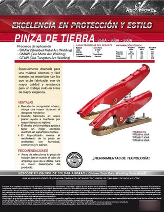 Pinza De Tierra 300 Amperes A26 Fundición Bronce Lincoln Ele