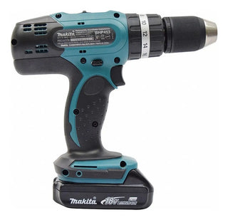 Taladro Rotomartillo Atornillador Inalambrico Makita 18v 1/2 PuLG Dhp453sye + Baterias Turquesa