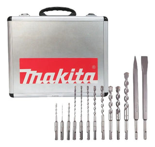 Juego Makita D-31734 13 Pzas Brocas Y Cinceles Sds Plus Con Estuche Para Concreto Mampostería Y Demolición Ligera