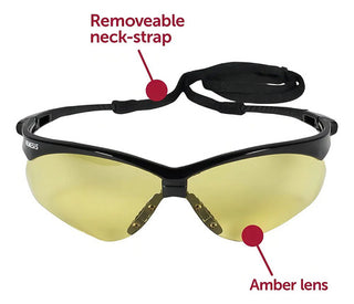 Lentes De Seguridad Nemesis V30 Ámbar Negro Protección Uv Para Adultos