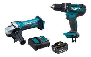 Kit Rotomartillo+miniesmeriladora+batería+cargador Dlx2402st Turquesa
