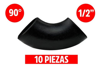 Codo Soldable De Acero Al Carbon 1/2 X 90° Cedula 40 10pz