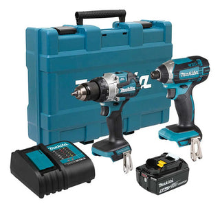 Combo Rotomartillo Inalambrico 1/2 + Atornillador Impacto 1/4 Dlx2523st Makita Color Turquesa Frecuencia 50