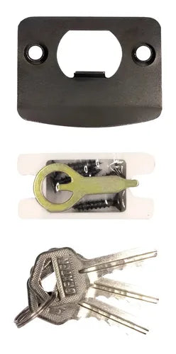 Cerradura Para Puerta Abatible De Zamac Y Acero Dexter 6676 Negro Con Mecanismo Tubular, Incluye 3 Llaves