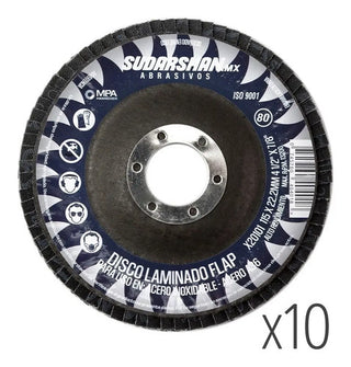 Paquete Discos Laminados Sudarshan Grano 60 Y 80 10 Pzs C/u
