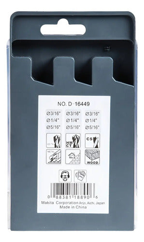 Jgo De Brocas 9 Pz Para Metal Madera Concreto Makita D-16449
